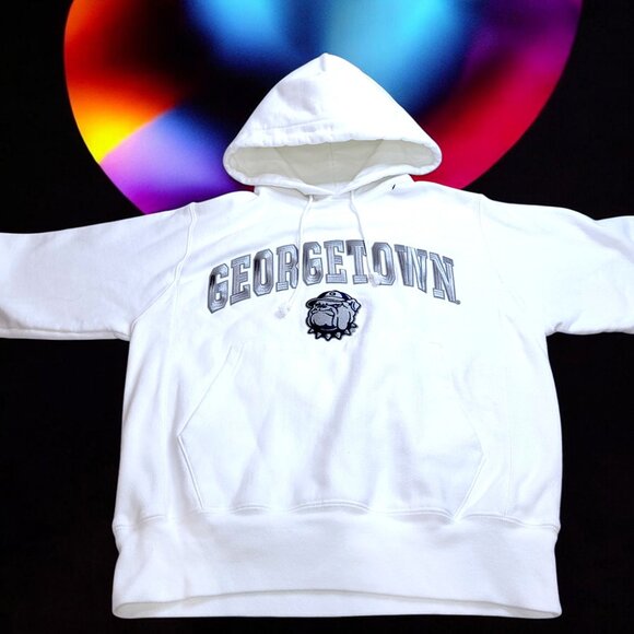 Champion Georgetown Hoyas White Pullover Sweatshirt Hoodie - Picture 1 of 8